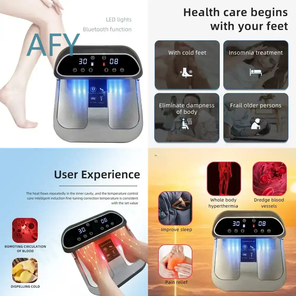 Spa Wellness Health - เครื่องแช่เท้าเทราเฮิร์ตซ์แบบพกพาสำหรับใช้ในบ้านเพื่อสุขภาพ บำบัดด้วยพลังงานเทรา สำหรับการบำบัดเพื่อสุขภาพ ผ่อนคลาย ขจัดสารพิษ ด้วยการแช่เท้า