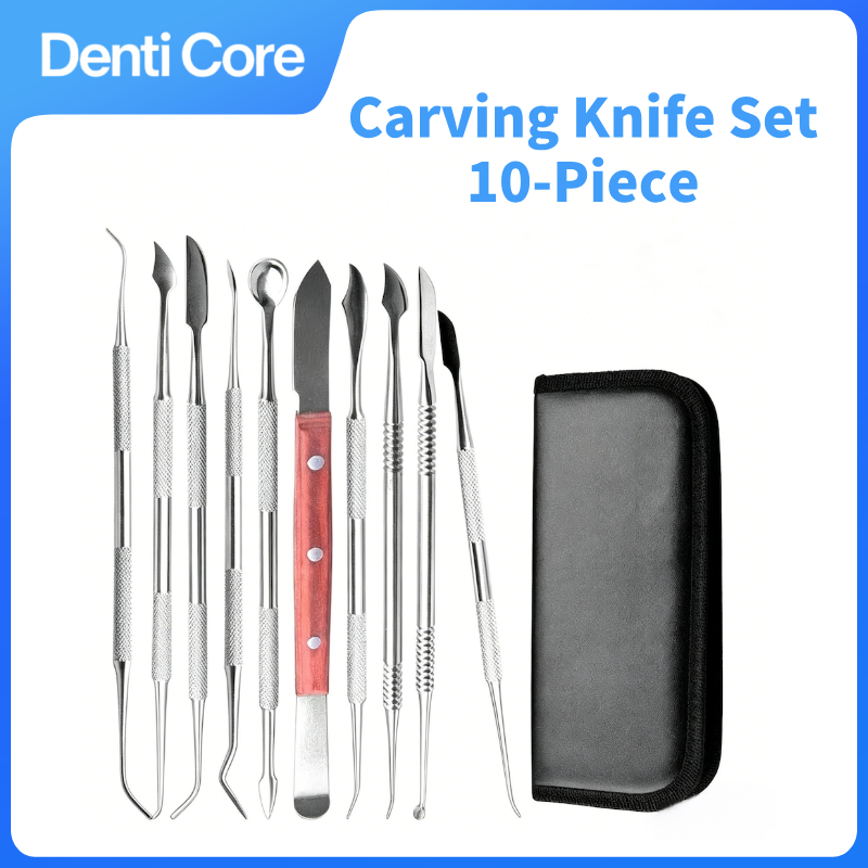 Waxing Kit Home - ชุดเครื่องมือแกะสลักและอุดฟัน 10 ชิ้น ชุดเครื่องมือแว็กซ์/เรซิ่น สำหรับงานครอบฟันและสะพานฟัน