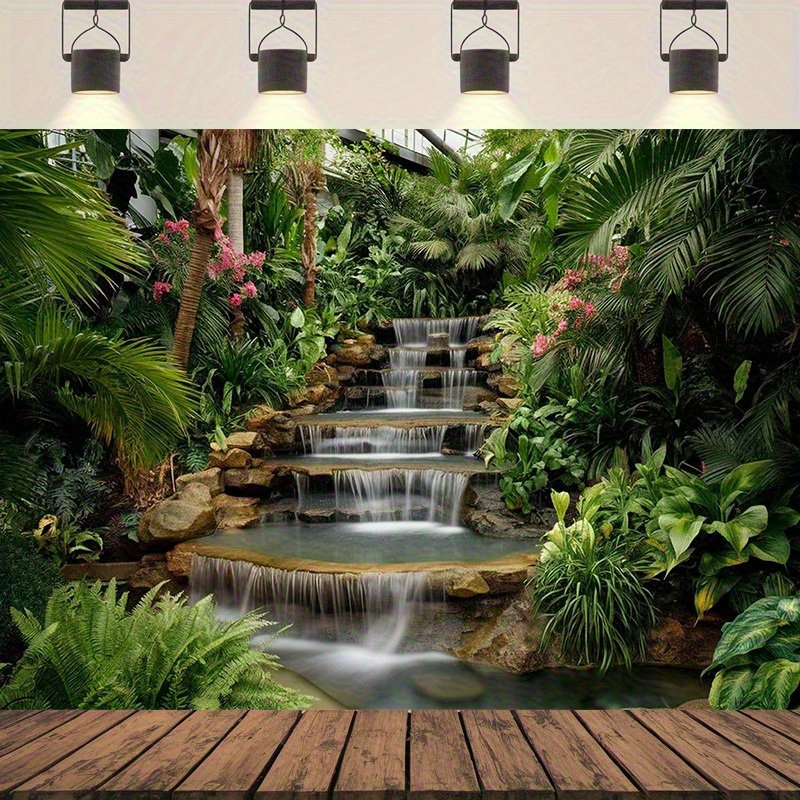 Spa Wellness Nature - พรมลายสวนน้ำตก พืชเขตร้อนเขียวชอุ่ม บันไดหิน บ่อน้ำ ทิวทัศน์ธรรมชาติอันเงียบสงบ ห้องนั่งเล่น