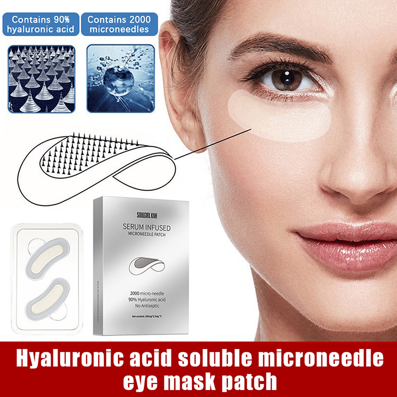 Microneedle Patch Eye - 1/3 คู่ แผ่นมาส์กใต้ตาแบบไมโครนีดเดิล ไฮยาลูโรนิก แอซิด แบบละลายน้ำได้