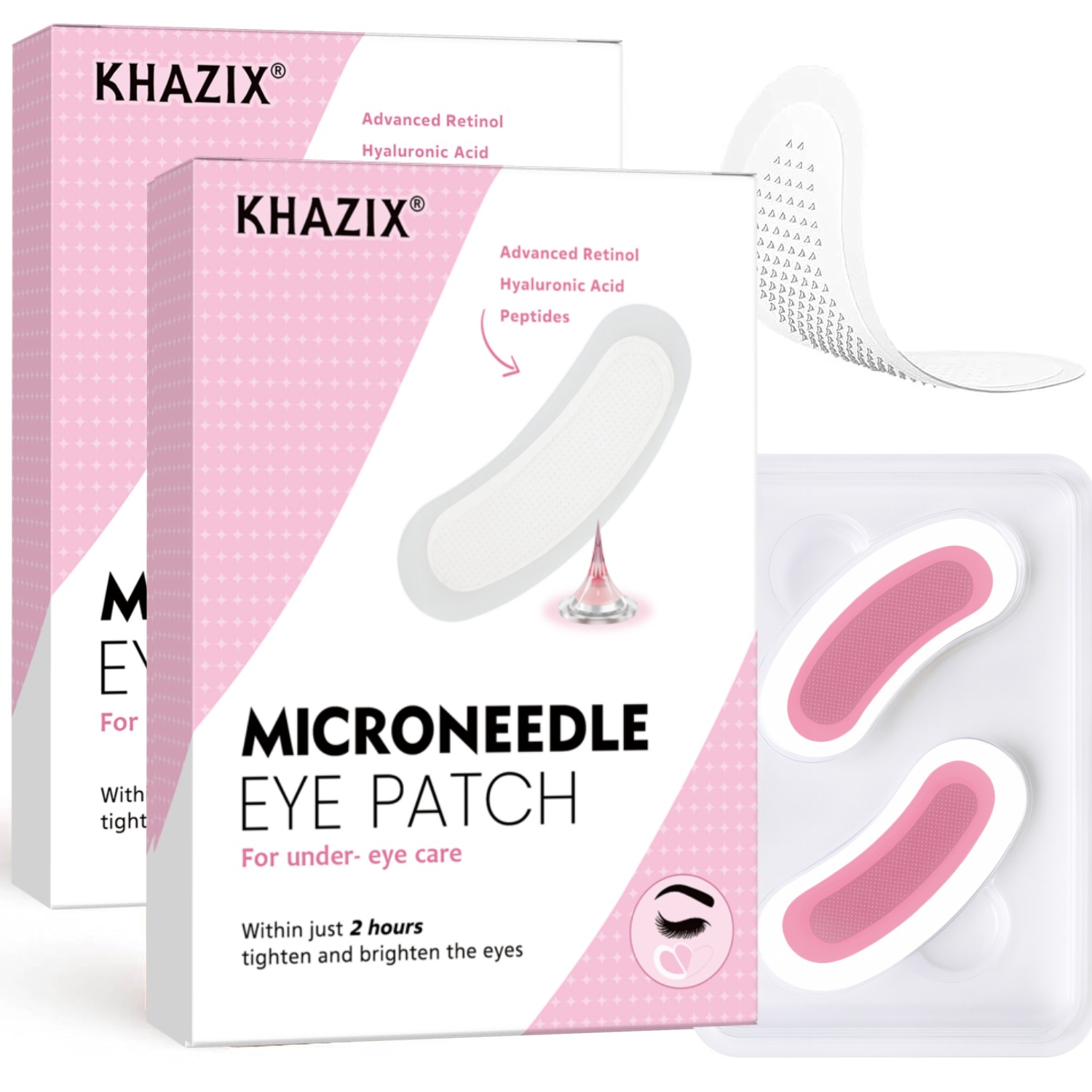 Microneedle Patch Eye - แผ่นแปะใต้ตาเรตินอลไมโครนีดเดิลพร้อมกรดไฮยาลูโรนิกและเปปไทด์กระชับผิว สำหรับหน้าผาก บริเวณรอบดวงตา รอยตีนกา และรอยรอยยิ้ม 1