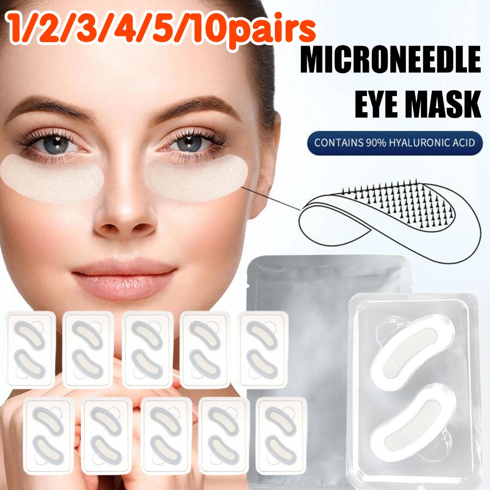 Microneedle Patch Eye - แผ่นมาส์กใต้ตาไมโคร-นีดเดิล 0.2 มม. พร้อมกรดไฮยาลูโรนิกและคอลลาเจนสำหรับต่อต้านริ้วรอยและรอยคล้ำใต้ตา มาส์กบำรุงรอบดวงตาให้ความชุ่มชื้นอย่างล้ำลึก