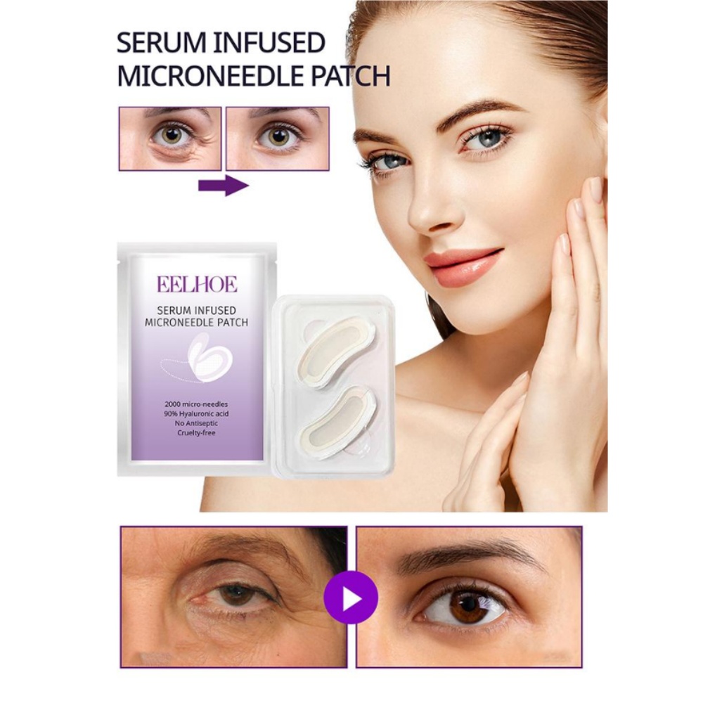 Microneedle Patch Eye - แผ่นมาส์กใต้ตาไมโครนีดเดิล ยกกระชับ บำรุงผิวรอบดวงตา ลดรอยคล้ำใต้ตา ถุงใต้ตา บำรุงผิว