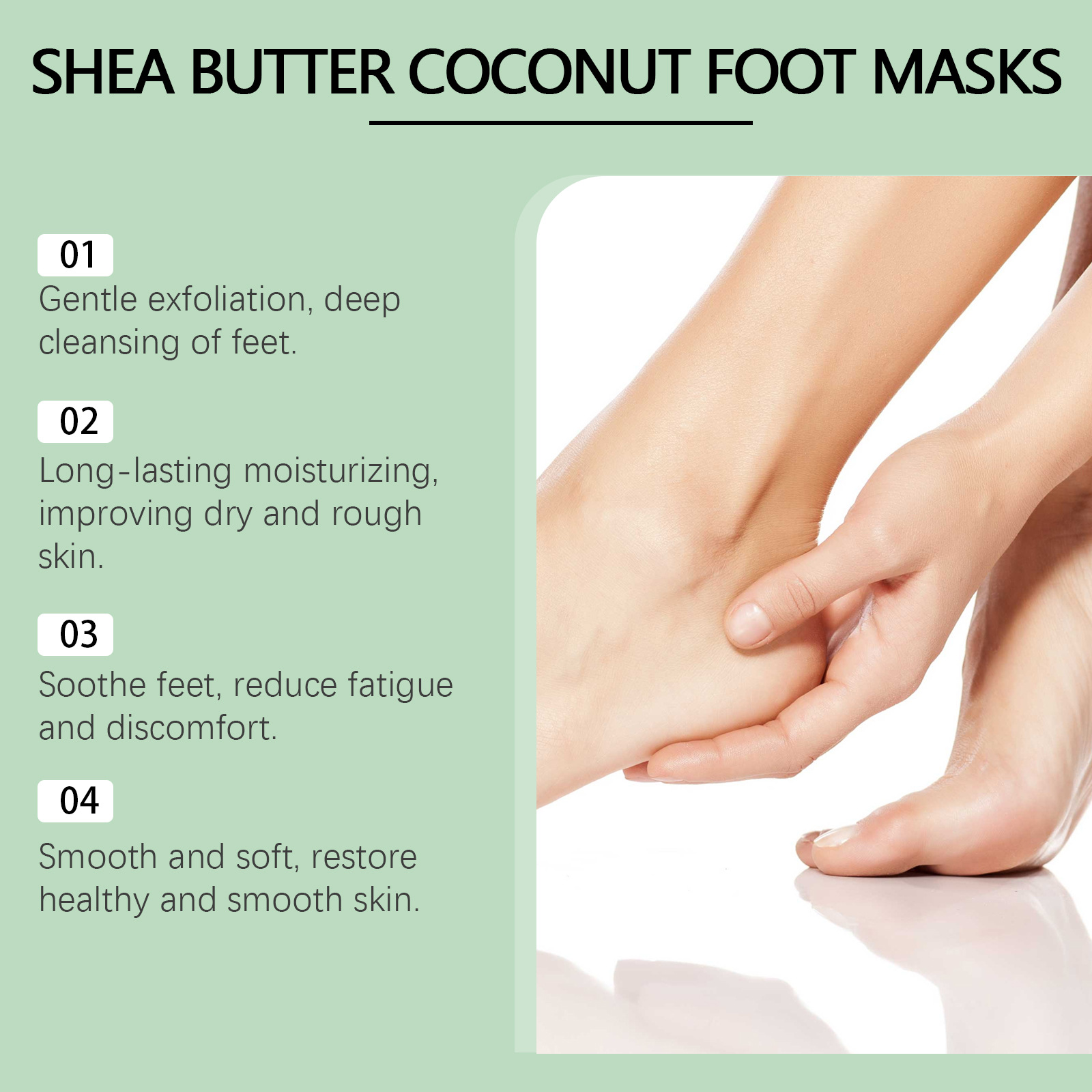 5PCS หน้ากากเท้ามะพร้าว Peelin - Foot Mask Peeling บทวิจารณ์และราคา